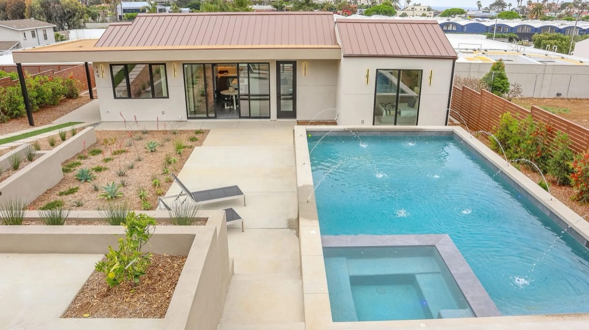 Exterior pool and landscape remodel by Cali Dream Construction